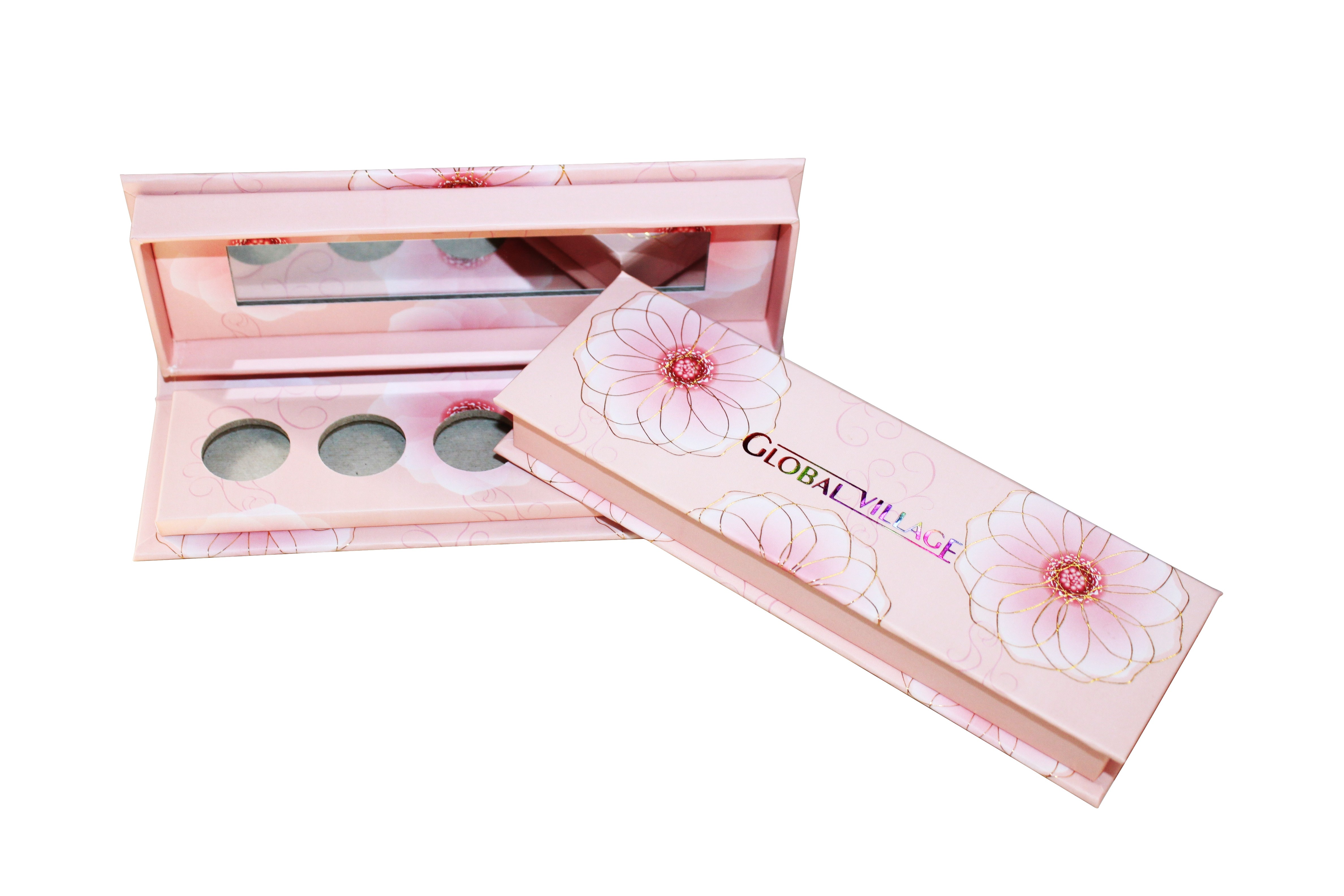 CMYK Printing Eyeshadow Cardboard Palette Booklet Style 5 Pan Eyeshadow Palette
