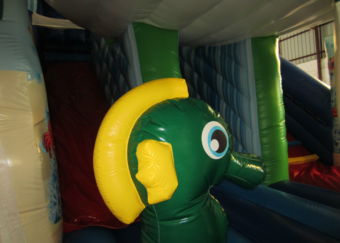 Beautiful Colourful Commercial Inflatable Water Slides Undersea World Theme 0.55mm Pvc Tarpaulin