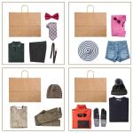 Customized Logo Extra Large Flat Bottom Kraft Paper Bag for Groceries and