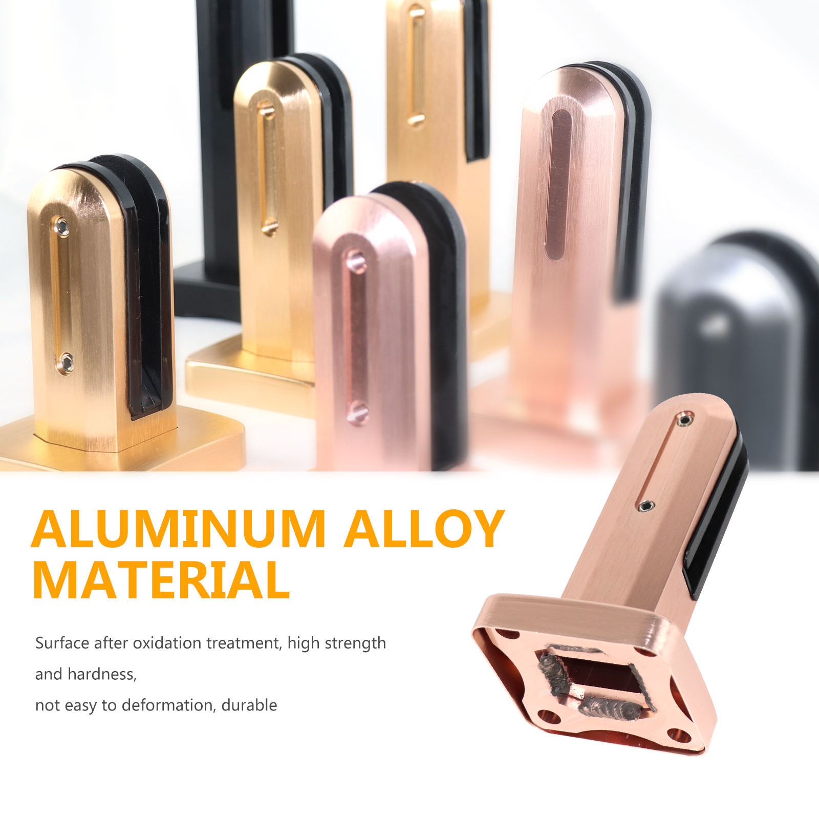Handrail and Balustrade Railing Aluminium Profile Glass Clamp with Simple Design