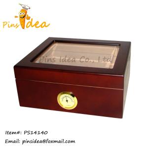 Wholesale Wood Rosewood Humidor, Glass Top Lid, Front Mounted Hygrometer, Wholesale Factory Price from china suppliers
