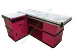 Used Grocery Store Check-out Cash Counter Steel Red Cash Wrap Counter