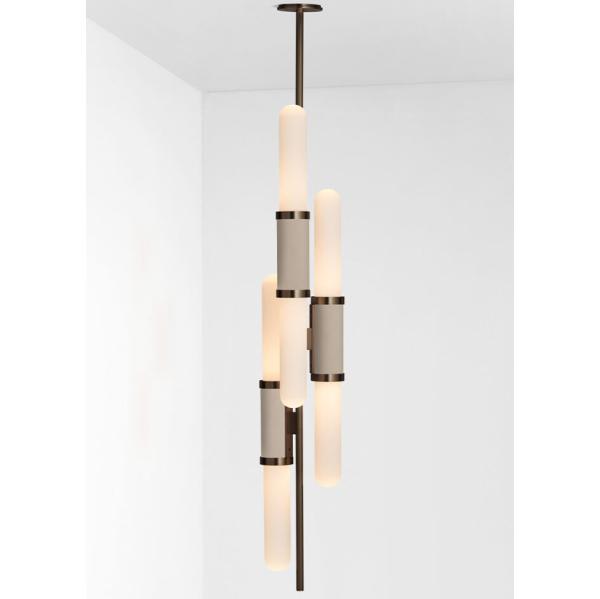 Minimalist Modern Copper Chandelier for Hotel Villa Bedroom Scandal Staggered