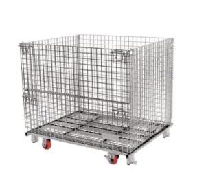 Wholesale Bright Surface 50x50 Collapsible Wire Container / Wire Storage Cages from china suppliers