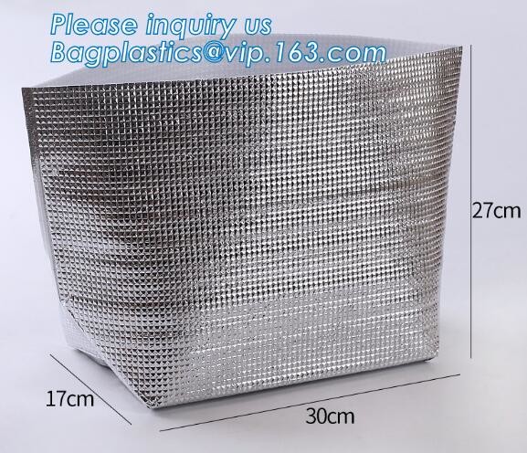 Reusable aluminium foil thermal insulation material cooler bag for picnic with Strapping tape closureRecycled PP Woven Plast