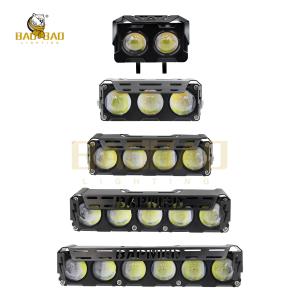 Wholesale Full Aluminum White Yellow Dual Color Flash 2 Eyes 3 Eyes LED Headlights For Motorcycle from china suppliers