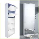 Large-Capacity Shoe Cabinet With Full-Length Mirror For Apartment
