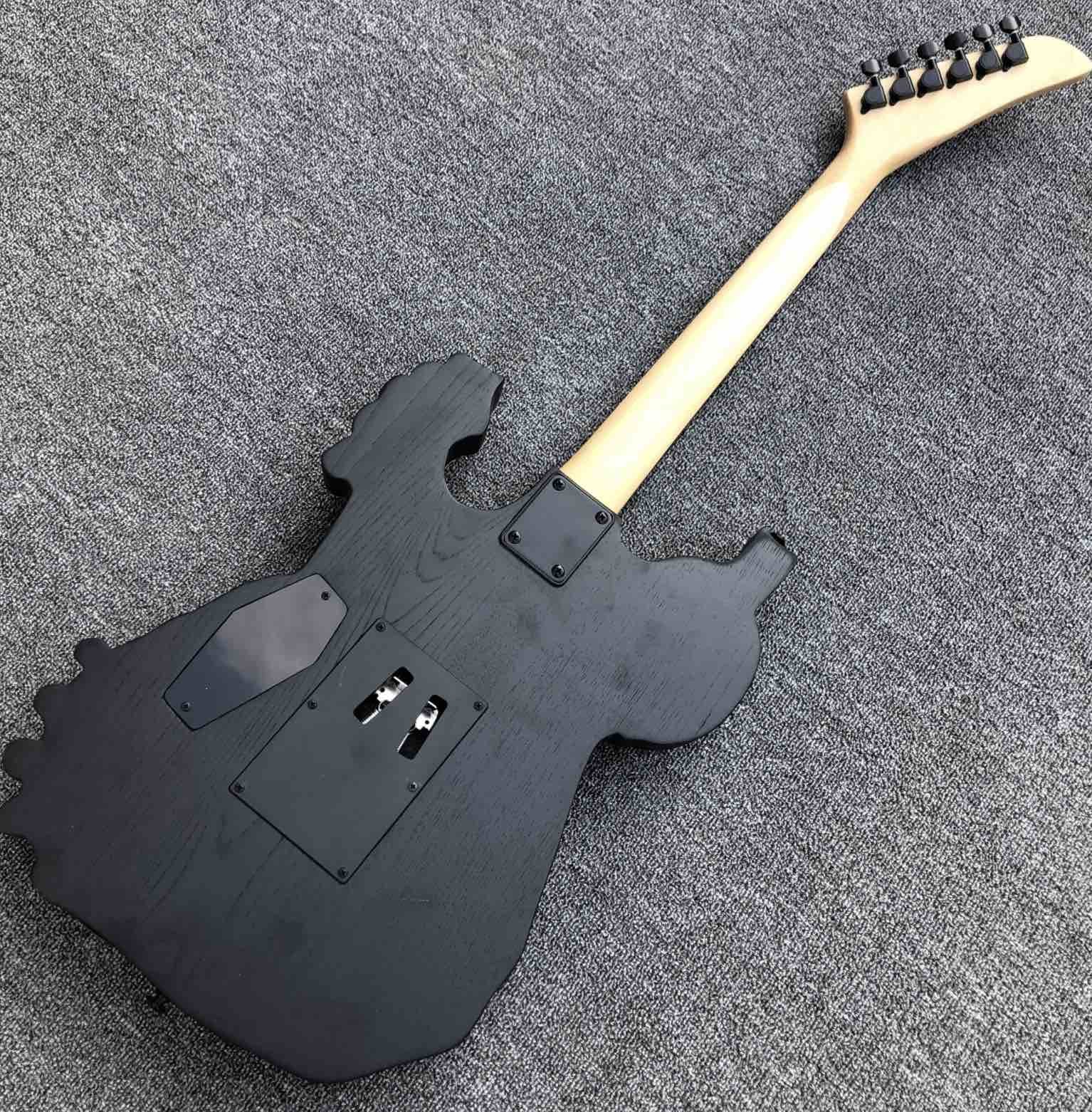 Top Quality 6 Strings Bones Black Skull Electric Guitar