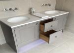 Custom Bathroom Vanity Cabinets Paint Surface Granite Countertop Including Basin