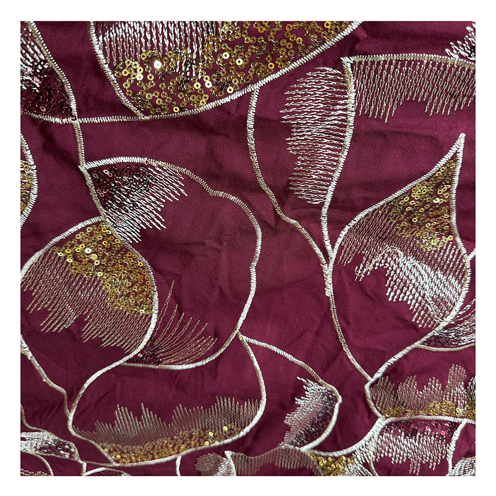 Afrian Flannel Flower Peacock Embellished Shiny Bling Bling Spangle Lace Bead Hand Sequin Embroidery Fabric
