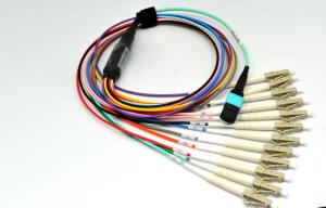 Wholesale MPO Female Pinless Fiber Optic Connector Assembly 12/24C MPO-LC LSZH PVC Jacket from china suppliers
