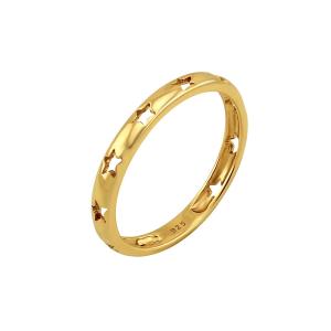 Wholesale TRENDY Style Star Hollow Eternity Band Rings in 925 Silver Jewelry with 18K Gold Plated from china suppliers