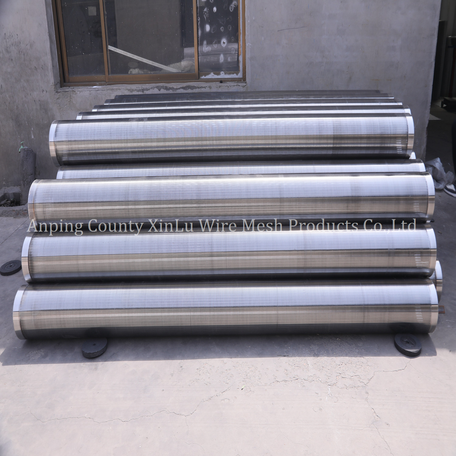 V Wire Strainer Pipe Wedge Wire Johnson Continuous Slot Screen Sand Control Well Filter With Baffle Ring Connection