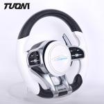 White Leather Carbon Fiber Steering Wheel For Mercedes Benz A45 W204 W205 CLE