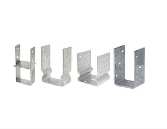 Sturdy U Type Galvanised Heavy Duty Fence Post Supports Anchors with Triangle Bracket
