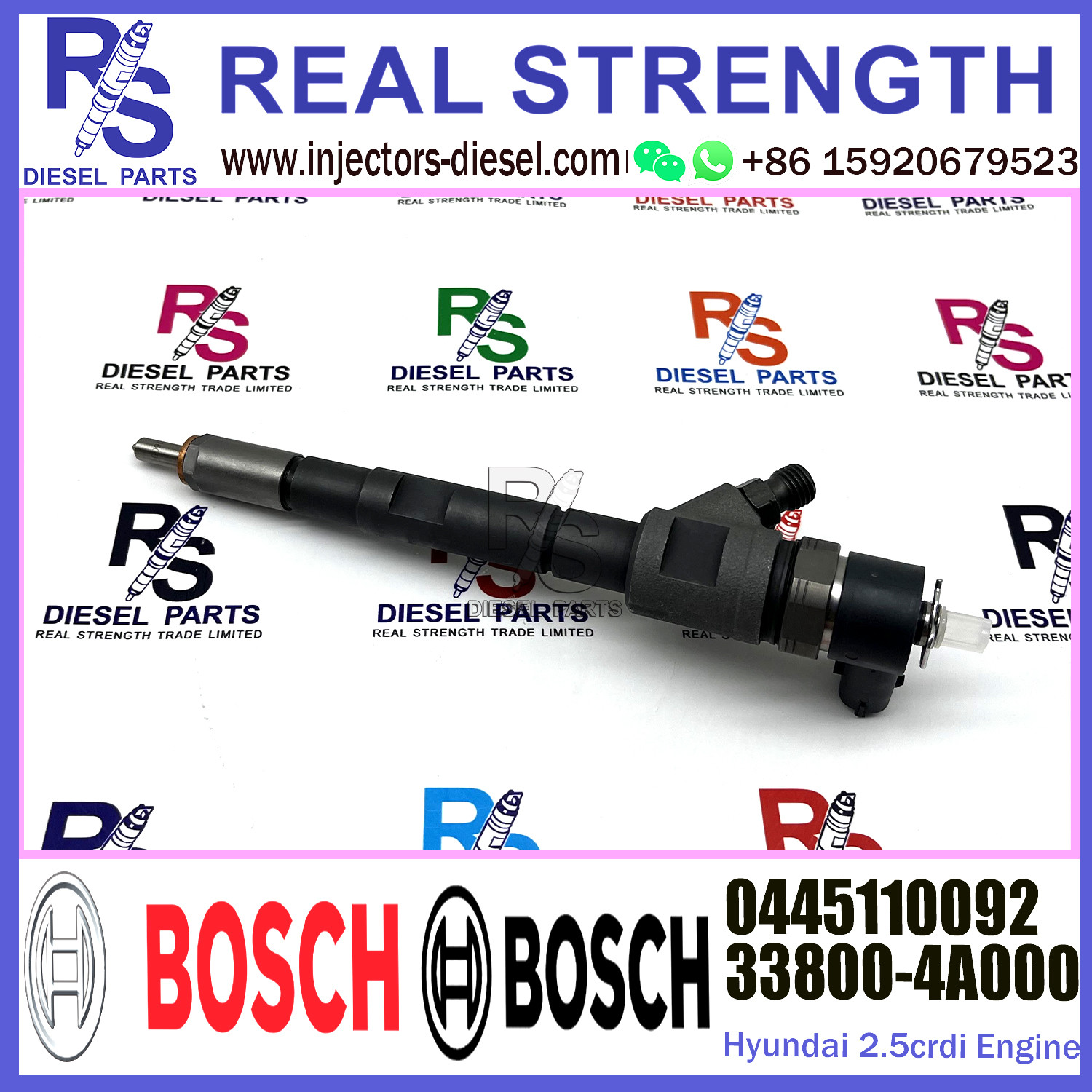 Diesel Fuel Common Rail Injector 0445110092 33800-4A000 33800-4A170 For KIA/HYUNDAI 2.5CRDi Engine
