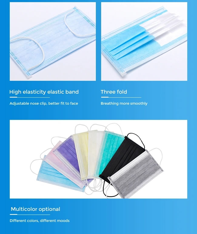 Nonwoven/Sms/Pp/Es/Surgical/Medical/Hospital/Japan Disposable Black Face Mask