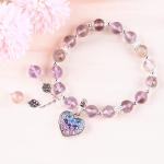 Handmade DIY Lavender Azeztulite Natural Stone Bead Bracelet For Gift