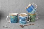 20 Oz Ceramic Stoneware Mugs , Exquisite Printing Drink Ware Porcelain Coffee