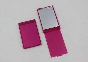 Wholesale Pink Plastic Folding Travel Makeup Mirrors , Square Shape Handheld Compact Mirror from china suppliers