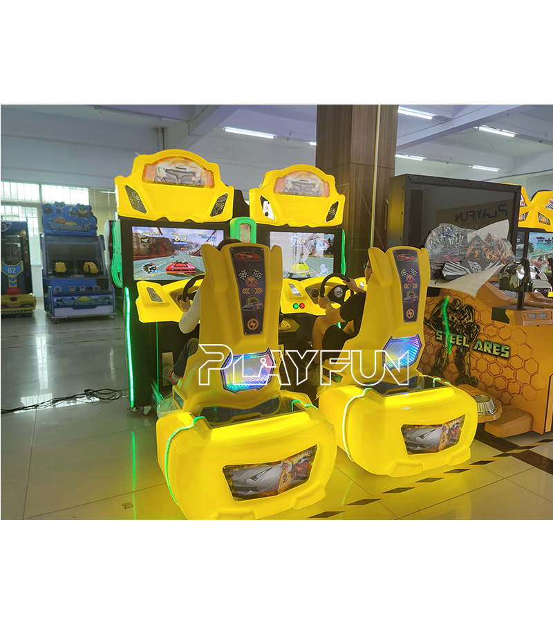 Playfun Indoor Amusement Video Game Coin Operated 32 Inch Lcd Twin Outrun 2 Players Arcade Racing Simulator Driving Game Machine
