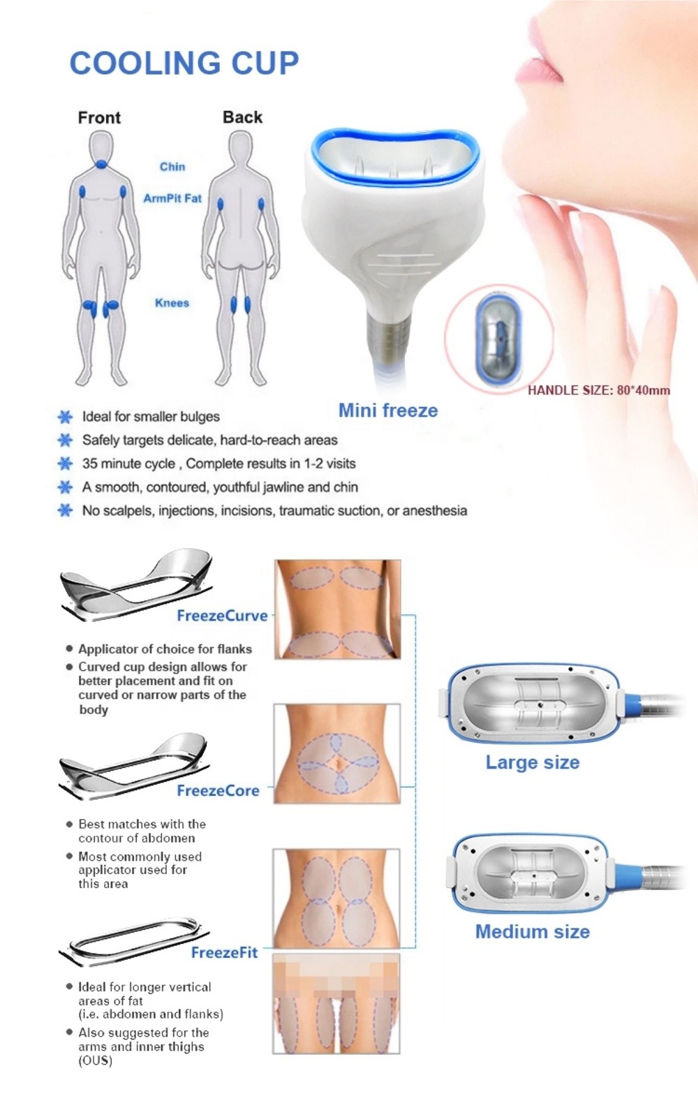 5 In 1 Cryotherapy Fat Freezing Machine 360 Cool Body Sculpting Slimming 650nm