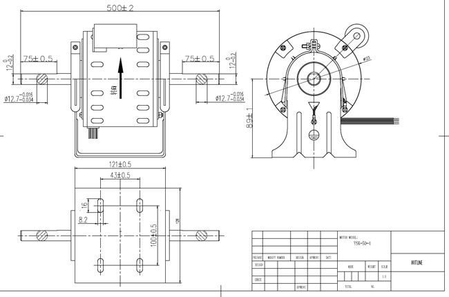 1/6HP 120W EC Fan Motor variable Speed - 300~1500 RPM - - BLDC Fan Motor