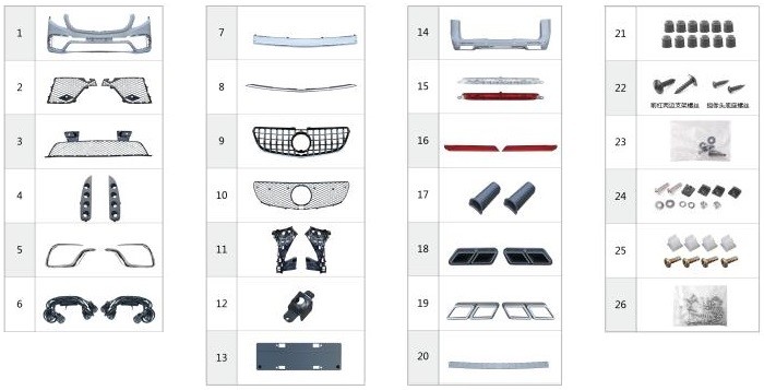 Lexus Performance Parts Auto Body Kits Front And Rear Bumper For Mercedes Benz Vito And V- Class