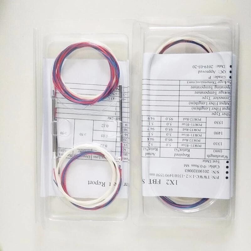 1x2 Mini Steel Tube FBT Optic Splitter With SC LC ST FC Connector
