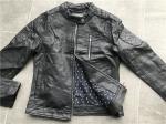Female Black Polyurethane Leather Biker Jacket With Polished Silver Zip LEDO1731