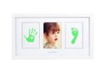 3 Windows Wooden Baby Hand and Footprint Photo Frame With Clean Touch Ink Pad