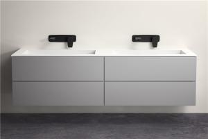 Wholesale 4 Drawers Waterproof Bathroom Vanity Units Double Stainless Steel Faucet from china suppliers