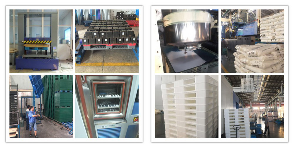 Heavy Duty Rackable 1 Ton Steel Reinforced blue Plastic Pallets 1200*1000mm