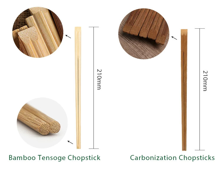 100% Natural Carbonized Tensoge Bamboo Chopsticks Custom Print Japanese Sushi Chopstickis Disposable