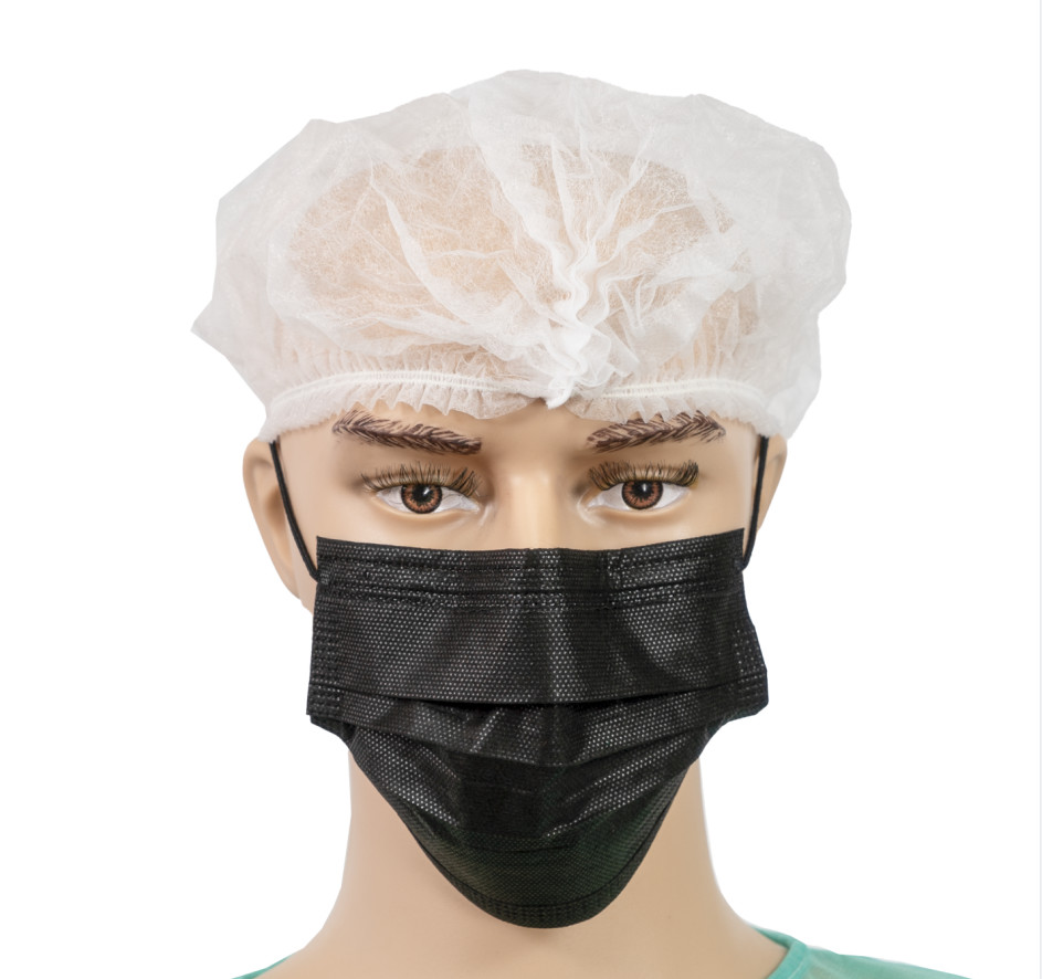 Blue Disposable Non Woven Cap , Bouffant Hair Nets For Food Processing