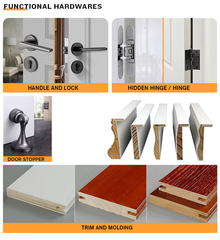 Modern Style Custom Size Solid Wood Interior Doors for Houses in Contemporary Design