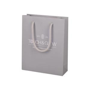 Wholesale Offset Printing Grey Gift Paper Bags Shopping Packaging With Cotton Rope Handle from china suppliers
