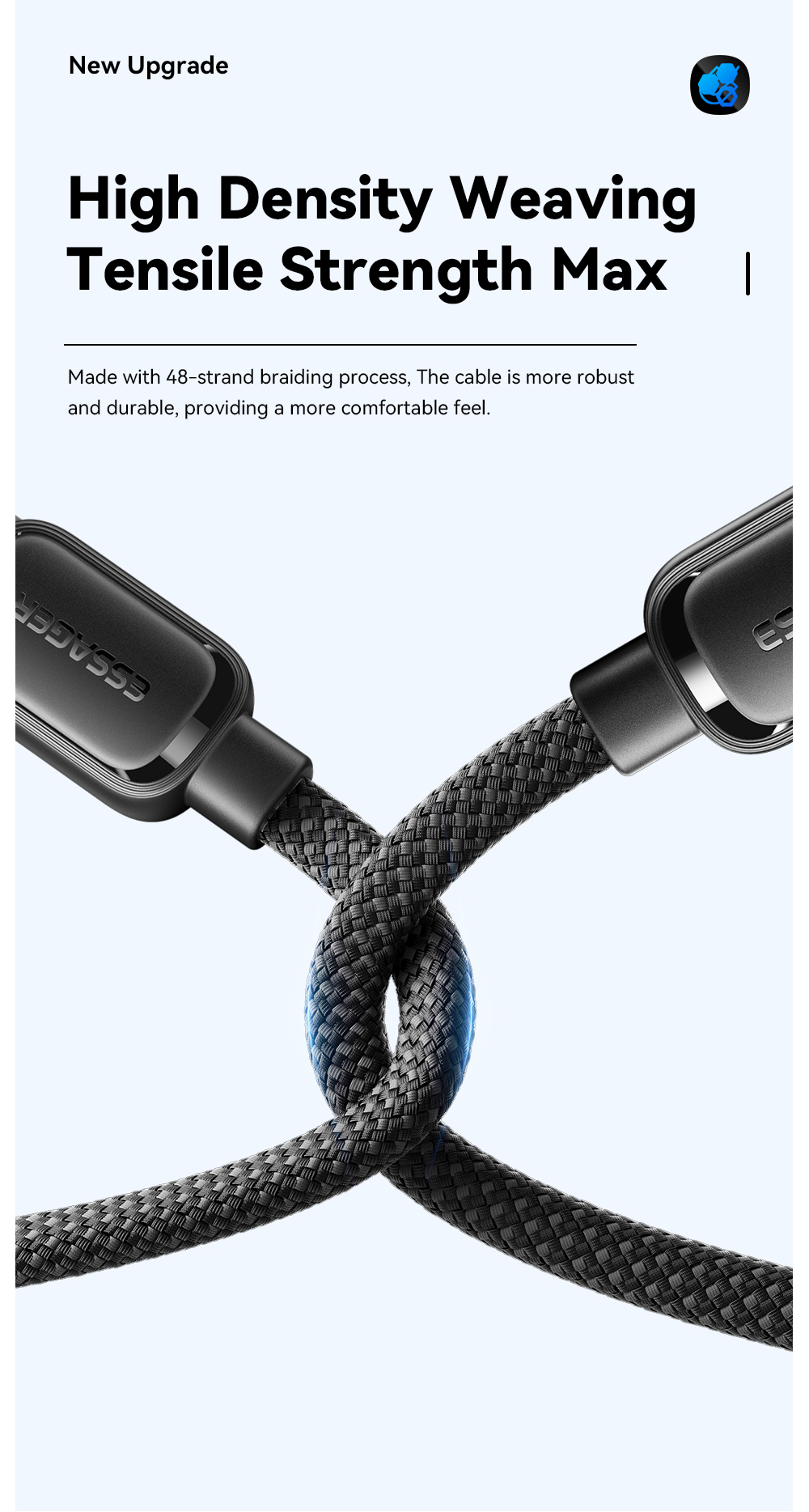Fast Charge Magnetic Absorption Cable USB C to USB C Cord 60W 100W ES-X56 Series