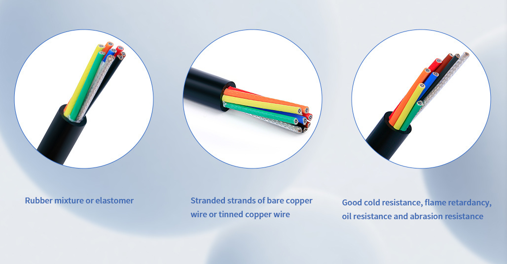 Flexible PVC Round Electrical Elevator Lift Cable with Knitting UV-Resistance Crane Cable