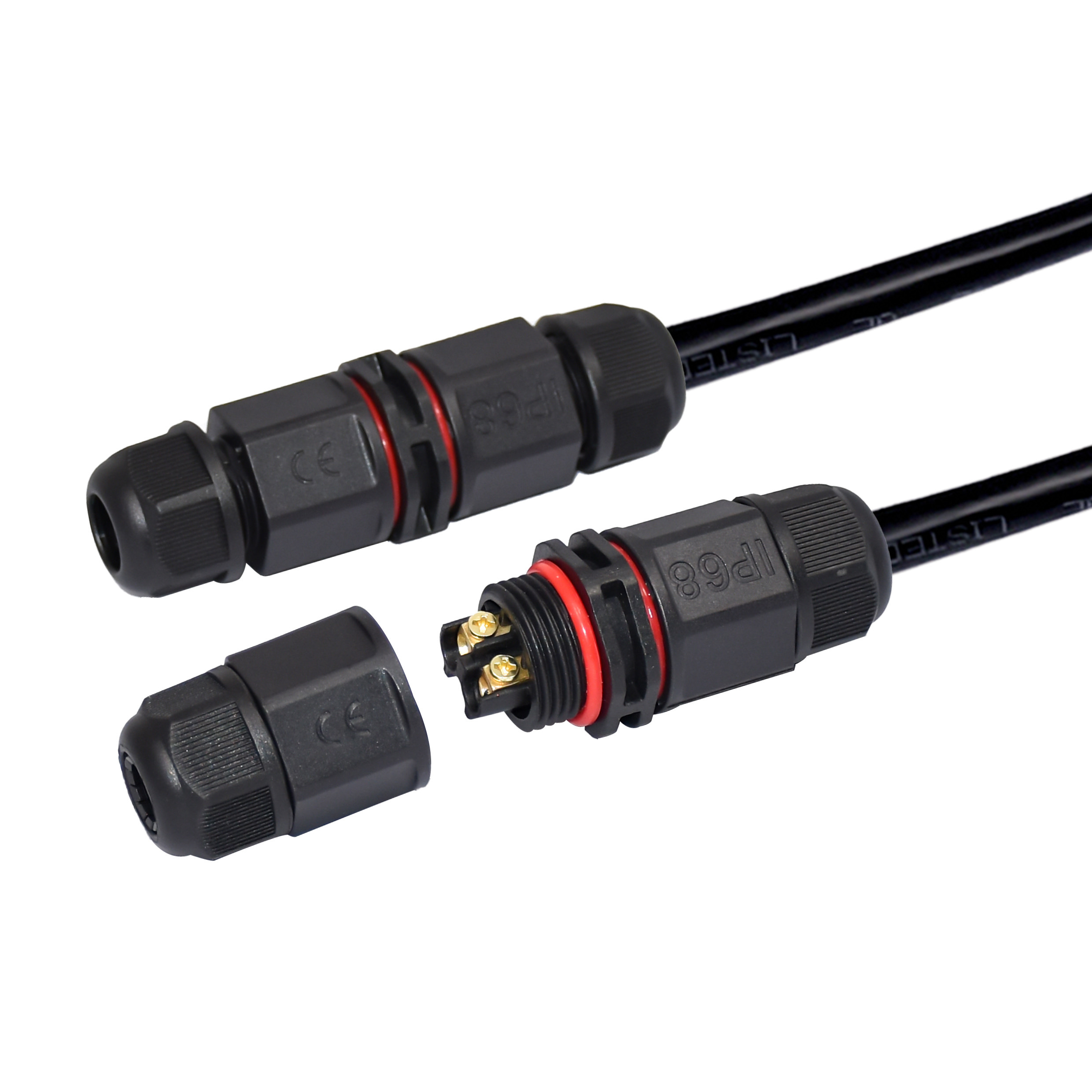 Wire Screw LED Waterproof Connector 2 PIN L Type IP67 For Lighting