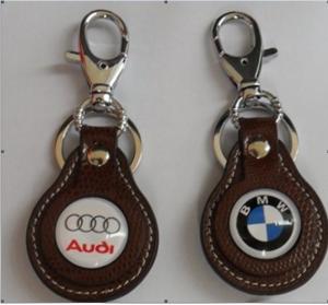 China PU leather keychains, keyrings, keyfolders, keyfinders, 3D Leather Keychain, metal on sale