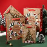 250g White Cardboard Eco Friendly Christmas Gift Tote Bags 30g/PCS