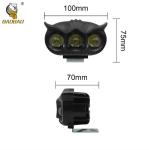3 LED Owl Style Black Aluminum Casing Motorcycle LED HeadLight Spot Lamp