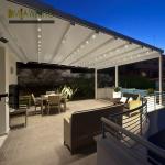 PVC Motorized Louvered Pergola Roof Sunshade Aluminum Patio Covers