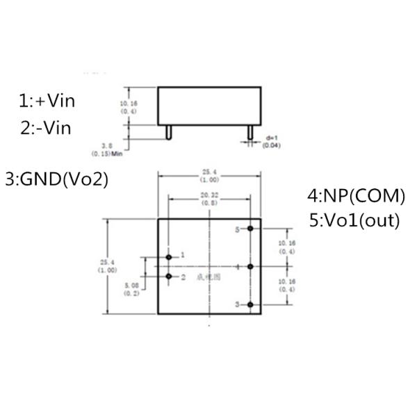 Black DC DC Power Supply 12V To 15V 0.33A 5W Circuit 9 - 18V Voltage Regulator