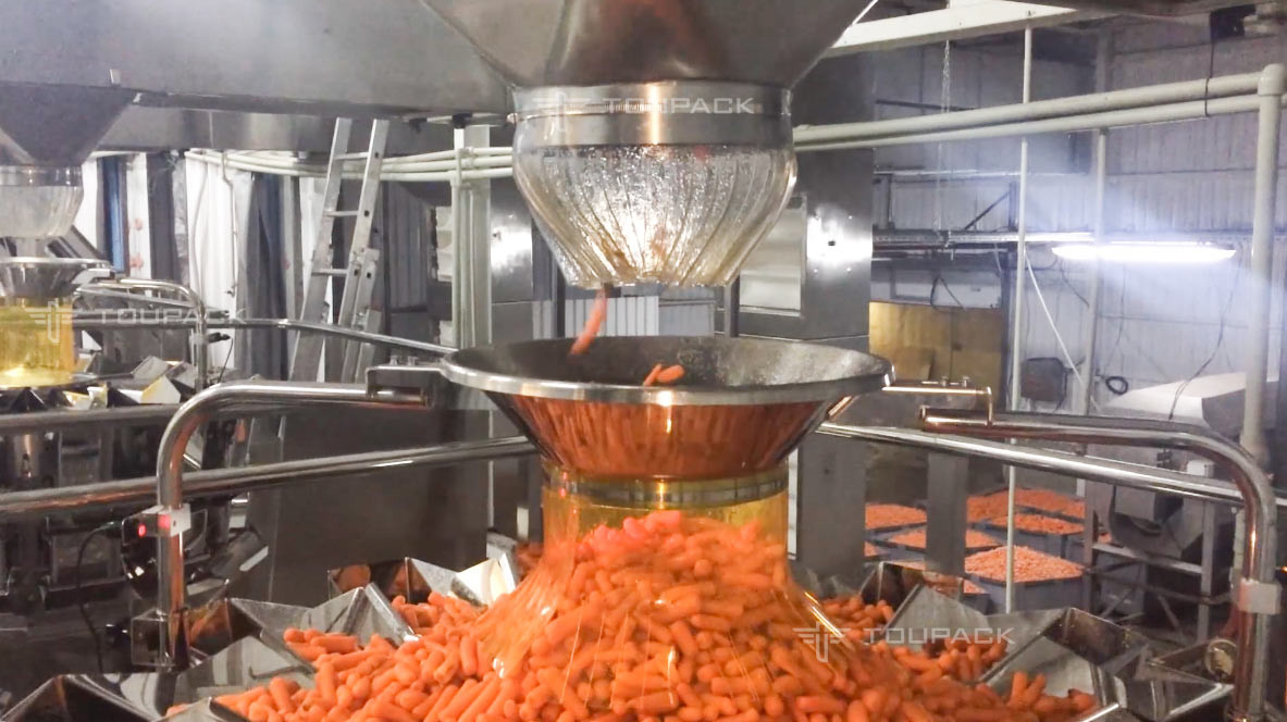 SS316 Weighing Filling Machine Vertical Lettuce Watercress 500g Baby Carrot Weighing Packing Detecting Machine
