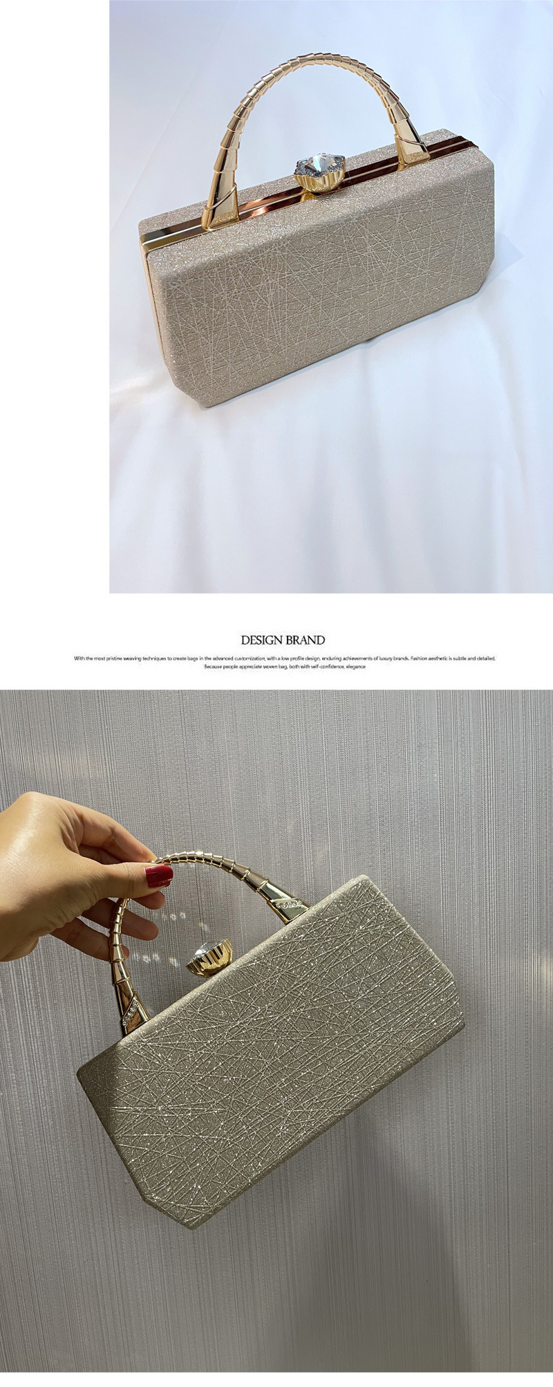 Vintage Style Hasp Women Handbag adorned with Designer Highlight Sequins Leather Trend
