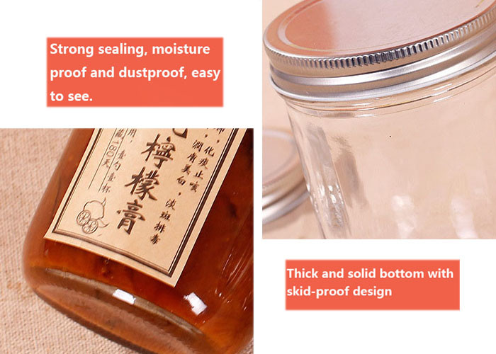4 Oz Wide Mouth Glass Jars / Wide Mouth Preserving Jars Clear Color