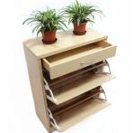 Eco - Friendly Melamine Shoe Shelves / Simple Style White Shoe Storage Cabinet