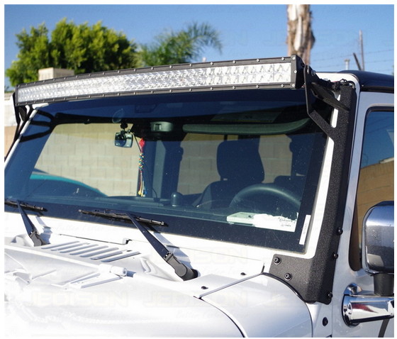 Flexible Iron Black Durable LED Lightbar Bracket For Jeep Wrangler